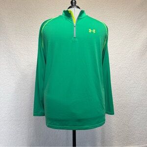 Under Armour Green Quarter-Zip Pullover | Neon Yellow Accents | Men’s 2XL